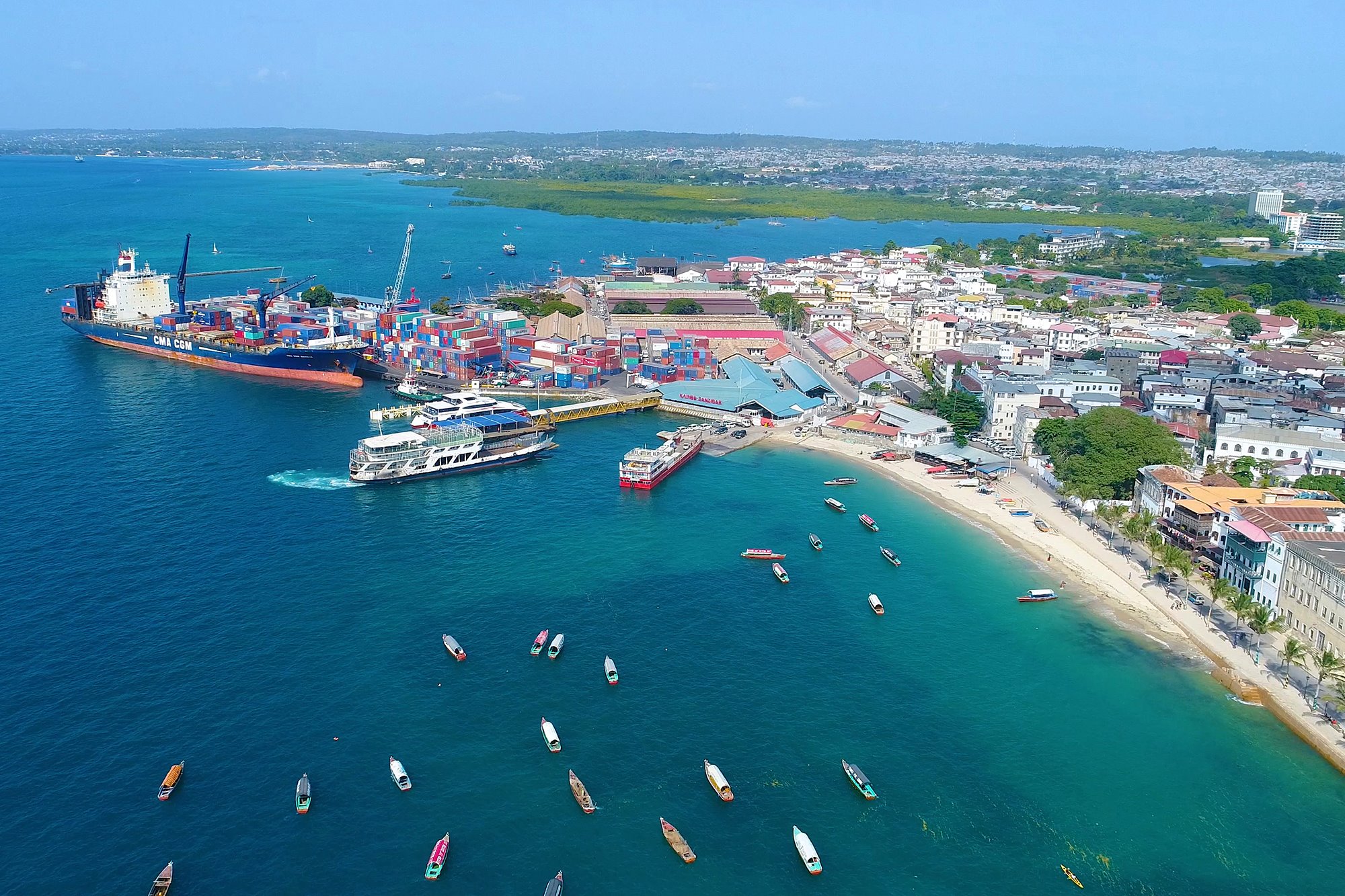 Aerial View Stone Town Zanzibar